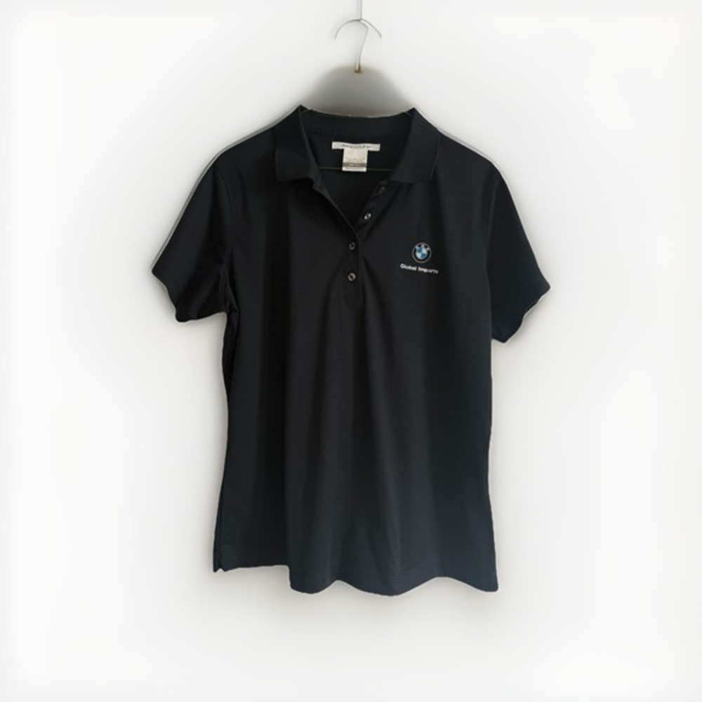 Nike‎ Golf Short Sleeve Polo Shirt Mens LARGE Black BMW Global Imports  Logo Dri
